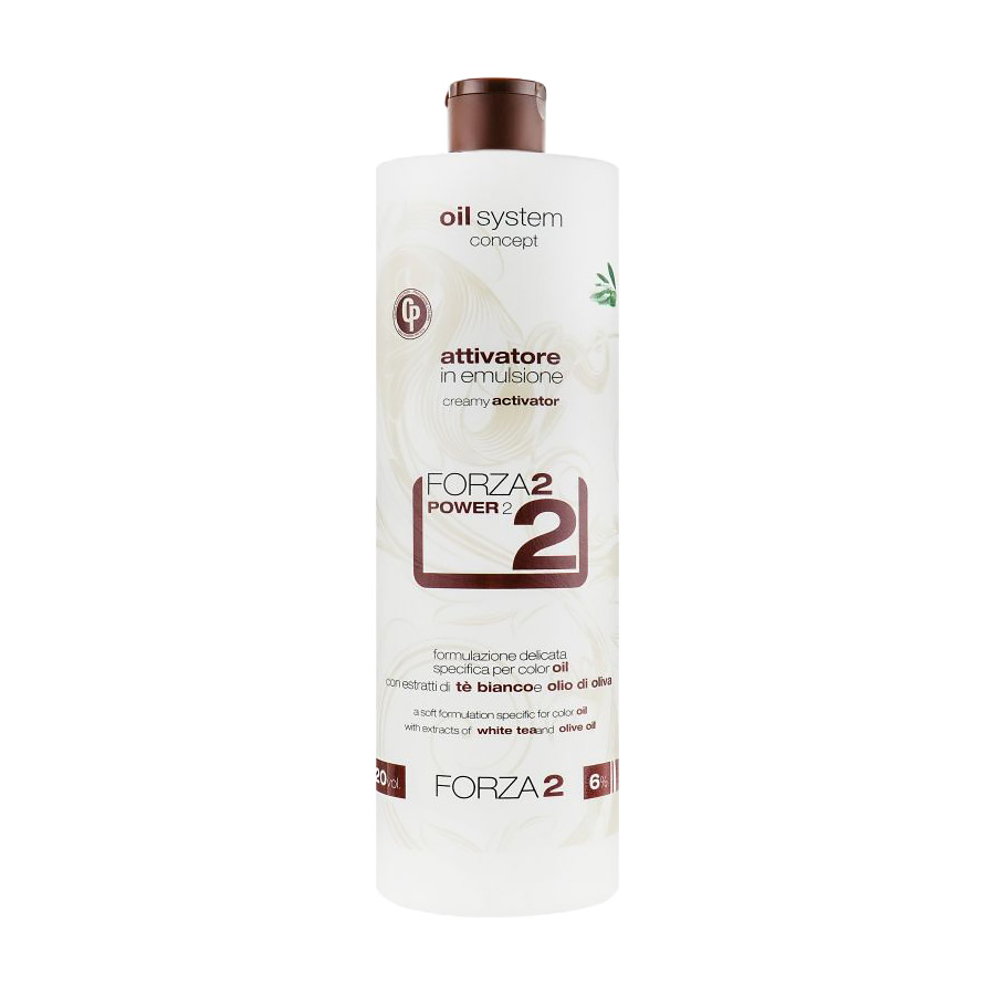М'який крем-активатор для фарби Punti Di Vista Oil System Concept Color Oil Oxi Emulsion Forza, 2 (20 Vol), 125 мл