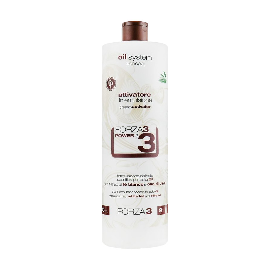 М'який крем-активатор для фарби Punti Di Vista Oil System Concept Color Oil Oxi Emulsion Forza, 3 (30 Vol), 125 мл